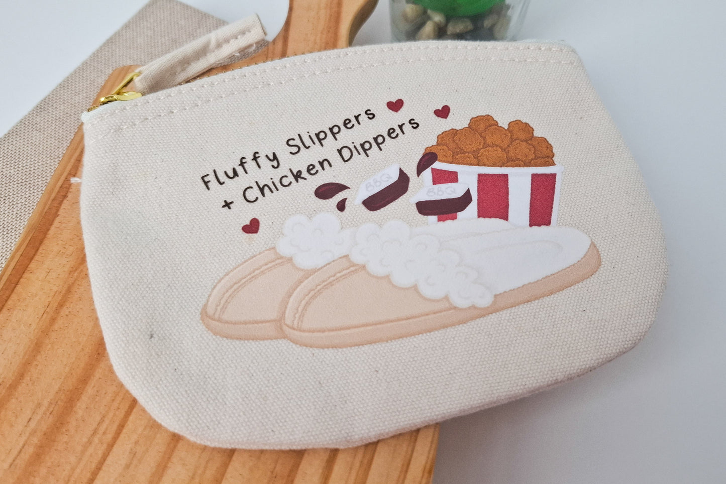 Slippers & Dippers Cotton Zip Pouch
