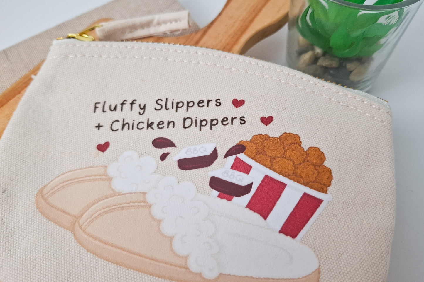 Slippers & Dippers Cotton Zip Pouch