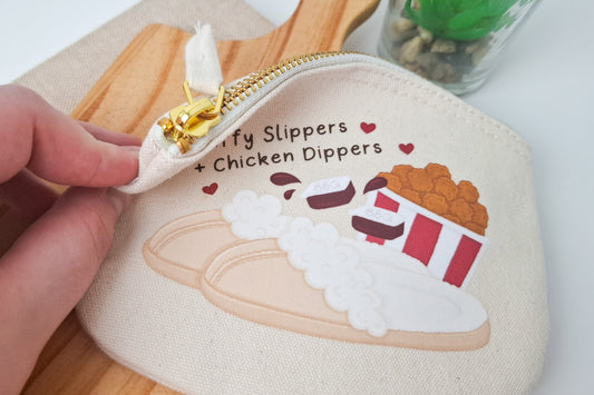 Slippers & Dippers Cotton Zip Pouch