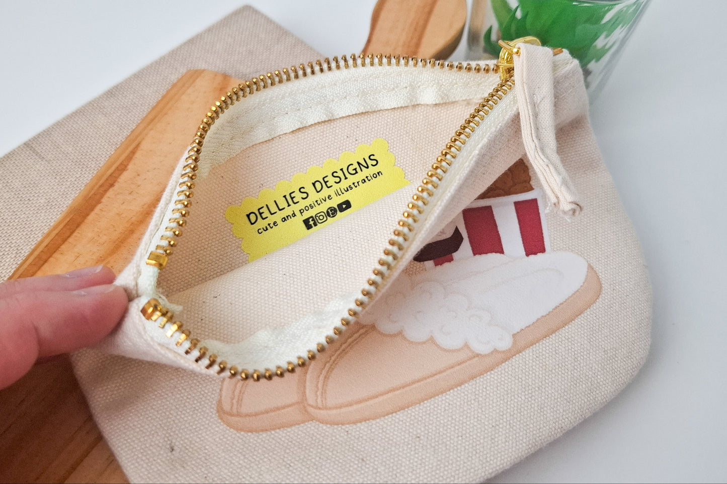 Slippers & Dippers Cotton Zip Pouch