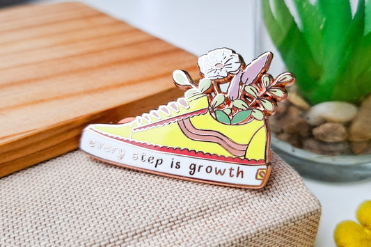 Every Step Is Growth Enamel Pin