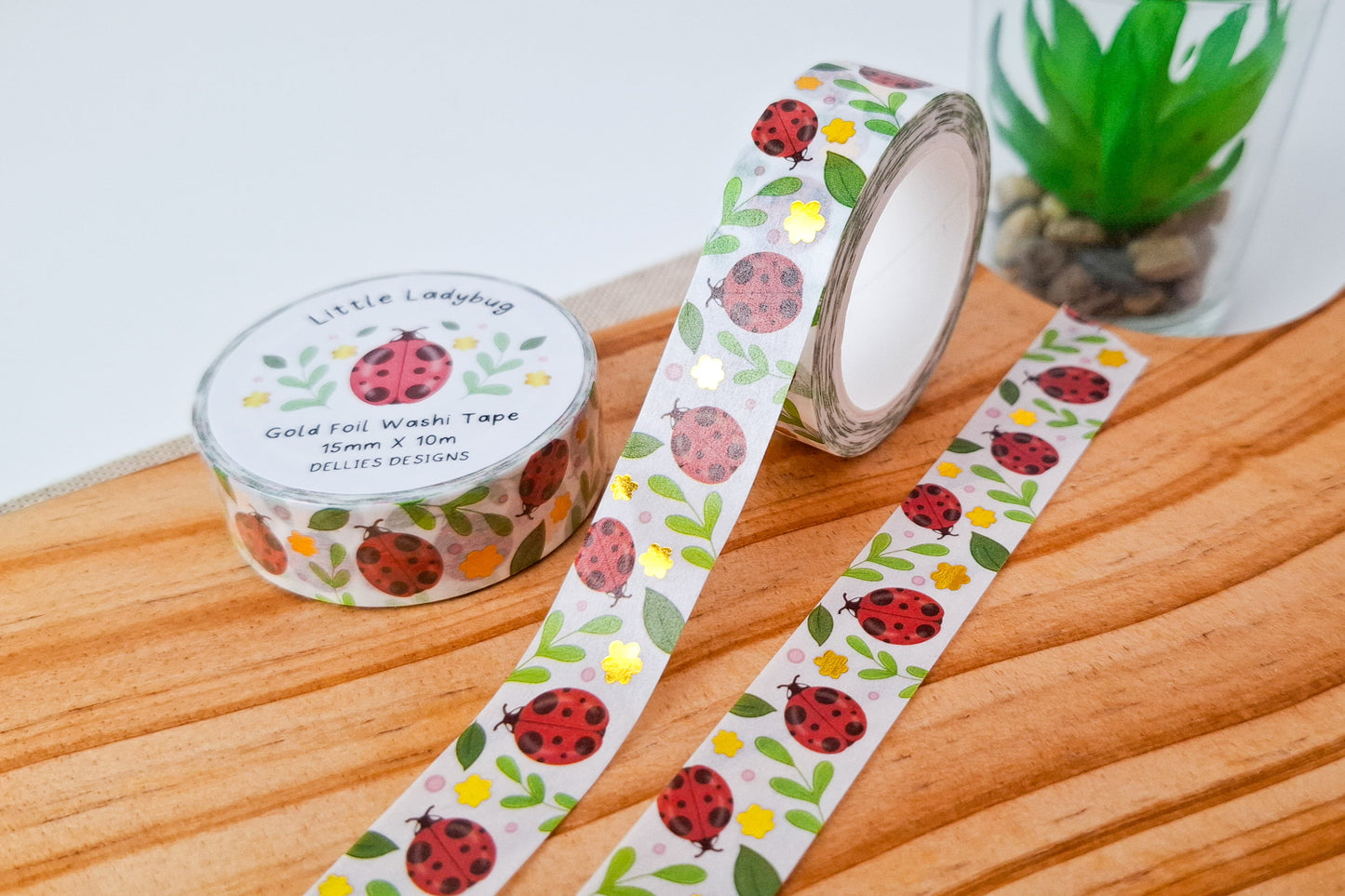 Little Ladybug Gold Foil Washi Tape