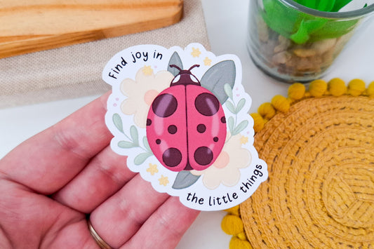 Find Joy Ladybug Sticker