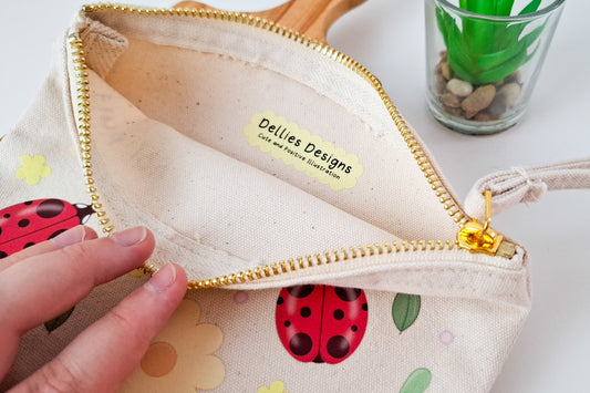 Find Joy Ladybug Pattern Pouch