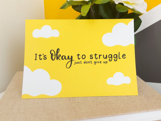 It's Okay to Struggle Quote Postcard