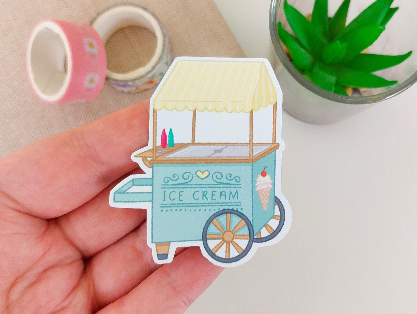 Ice Cream Cart Vinyl Sticker