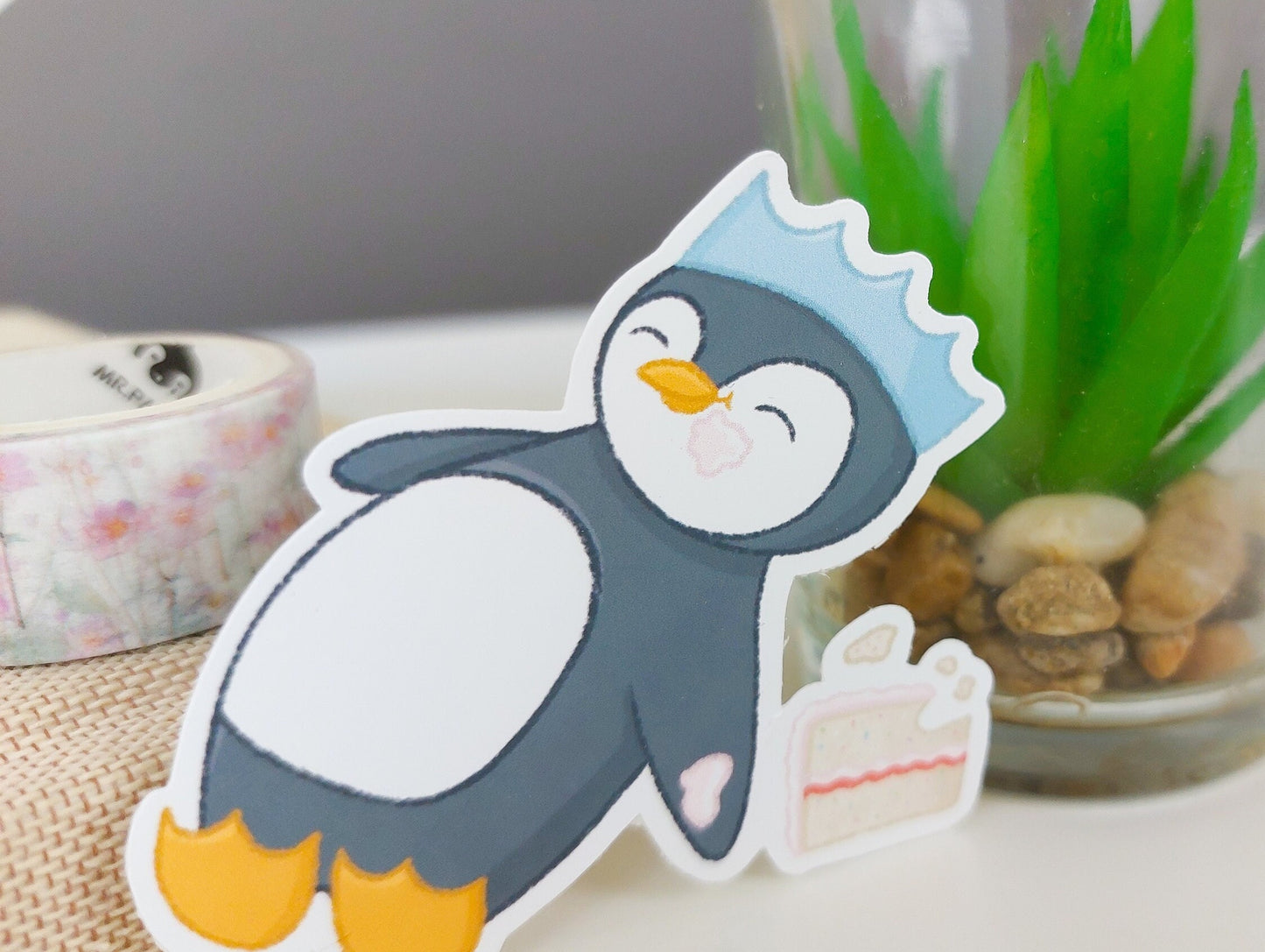 Penguin Cake Vinyl Sticker