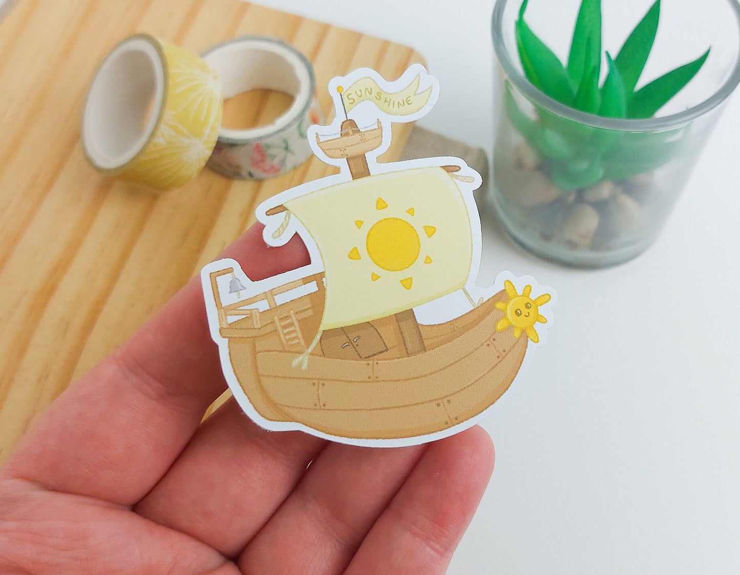 Sunshine Sailing Boat Sticker