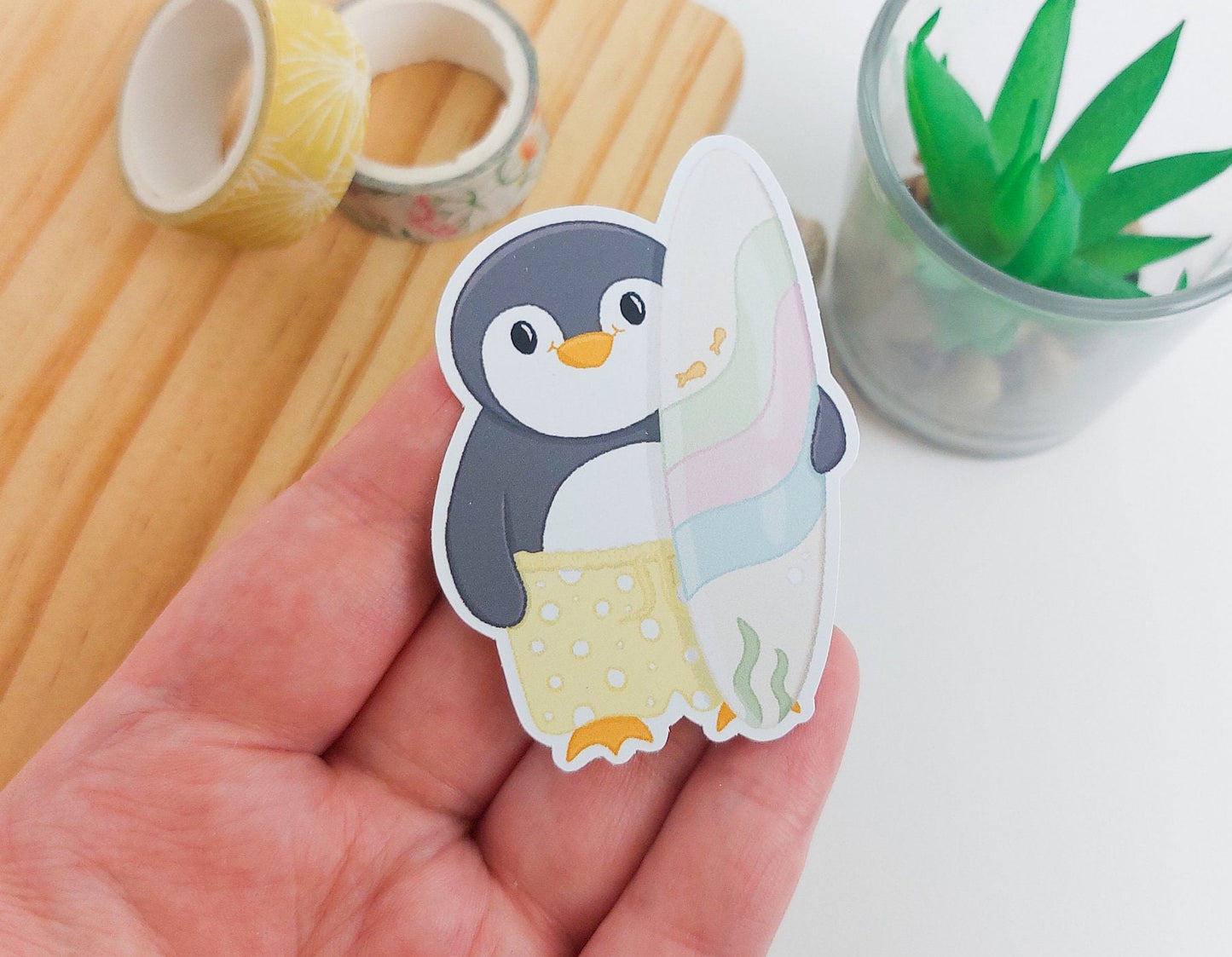 Surf Pecka Penguin Sticker