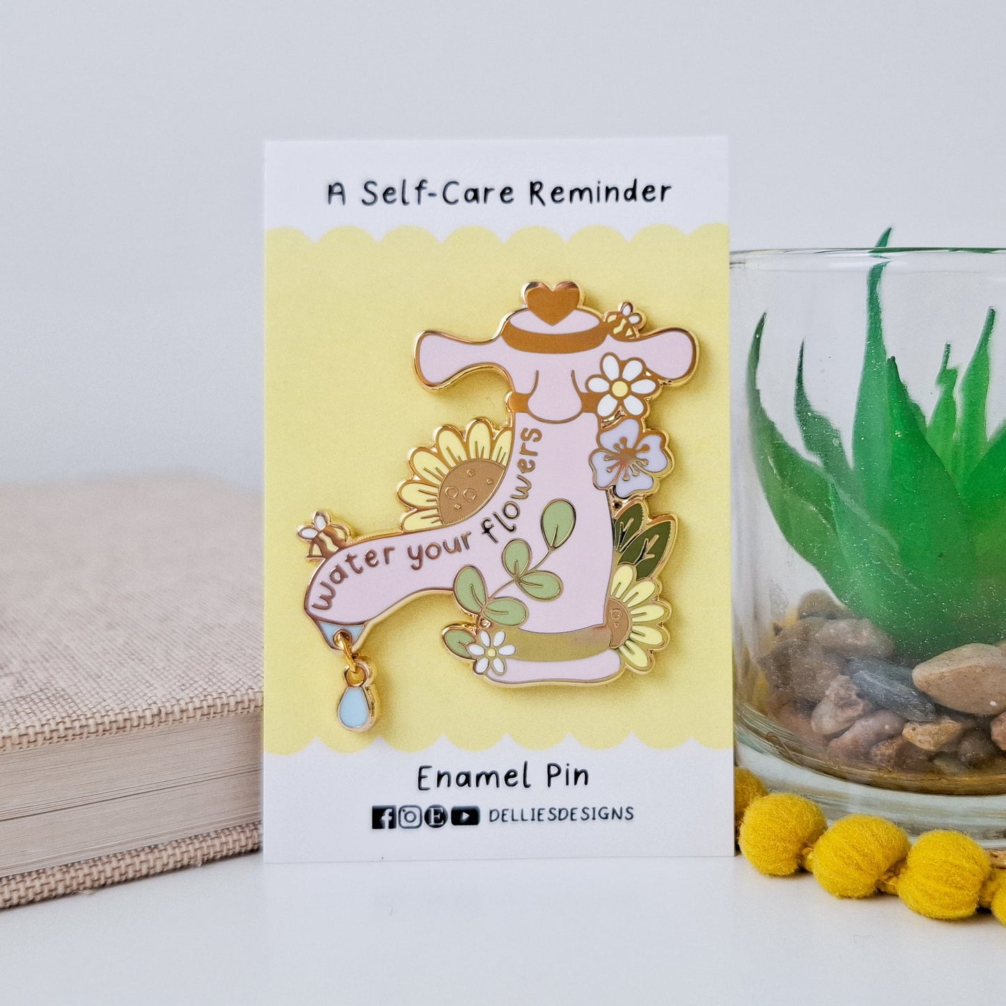 Water Your Flower Tap Enamel Pin