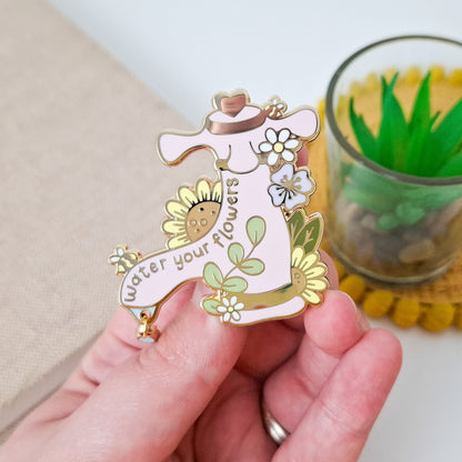 Water Your Flower Tap Enamel Pin