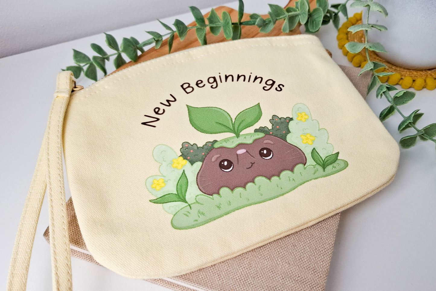 Yellow New Beginnings Zip Pouch