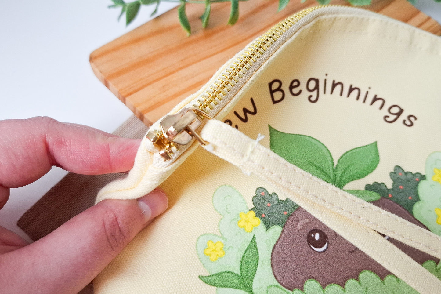 Yellow New Beginnings Zip Pouch