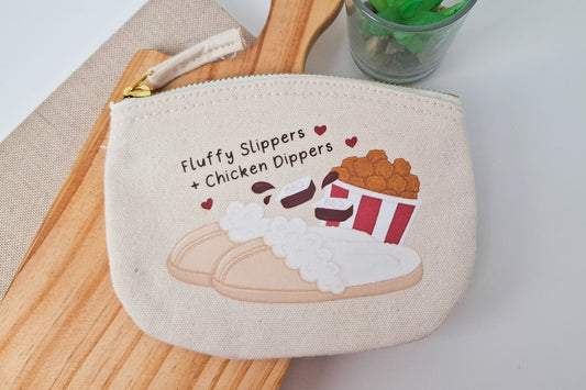 Slippers & Dippers Cotton Zip Pouch