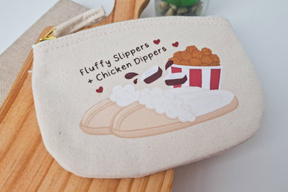 Slippers & Dippers Cotton Zip Pouch