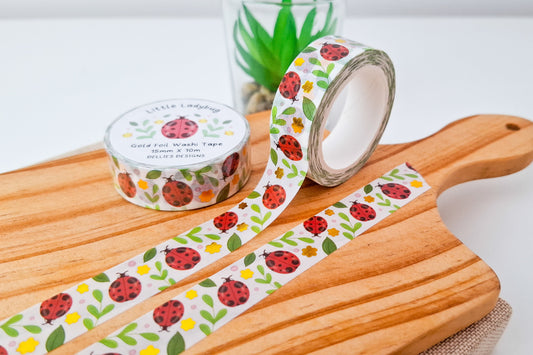 Little Ladybug Gold Foil Washi Tape