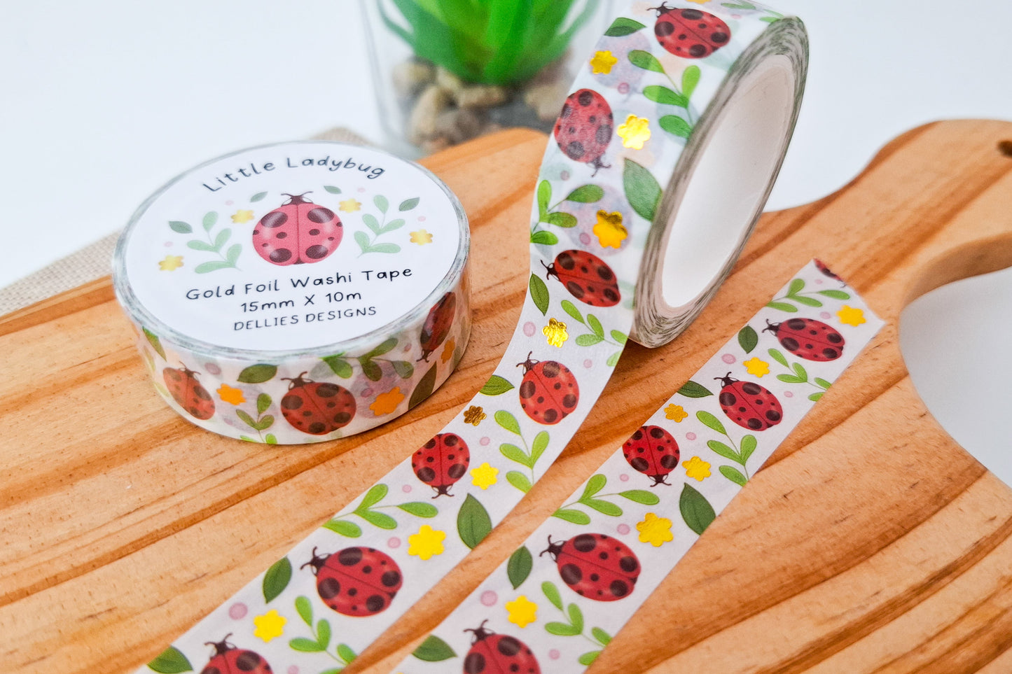 Little Ladybug Gold Foil Washi Tape