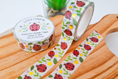 Little Ladybug Gold Foil Washi Tape