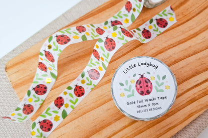 Little Ladybug Gold Foil Washi Tape