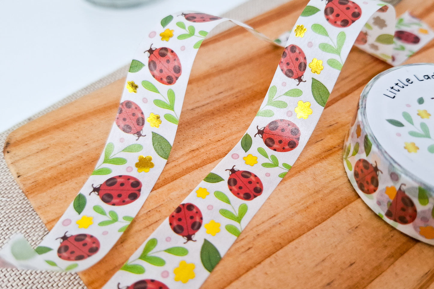 Little Ladybug Gold Foil Washi Tape