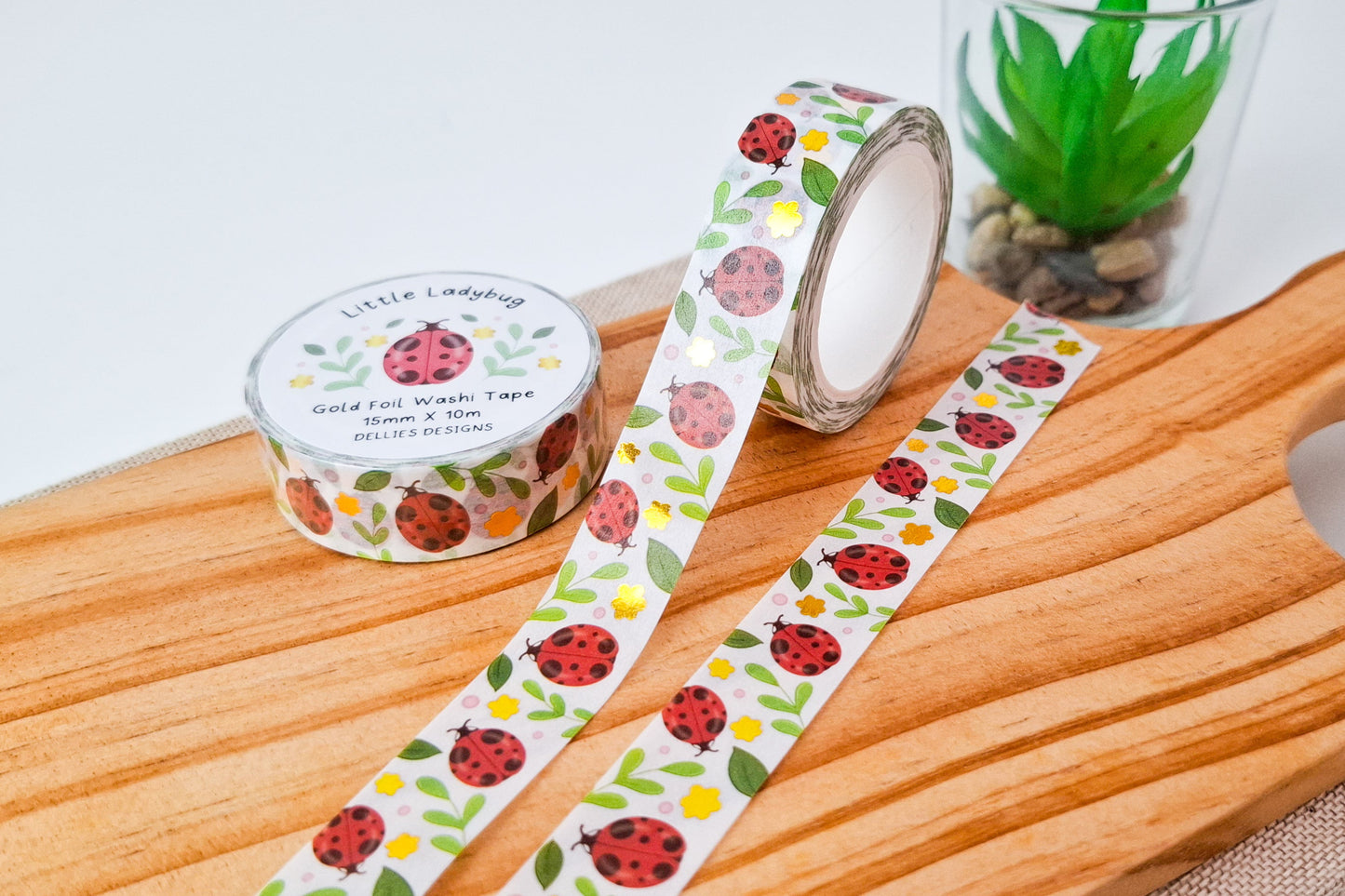 Little Ladybug Gold Foil Washi Tape