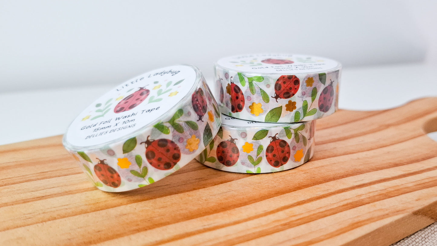 Little Ladybug Gold Foil Washi Tape
