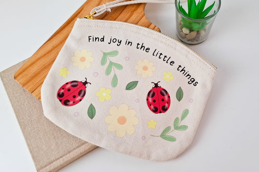 Find Joy Ladybug Pattern Pouch