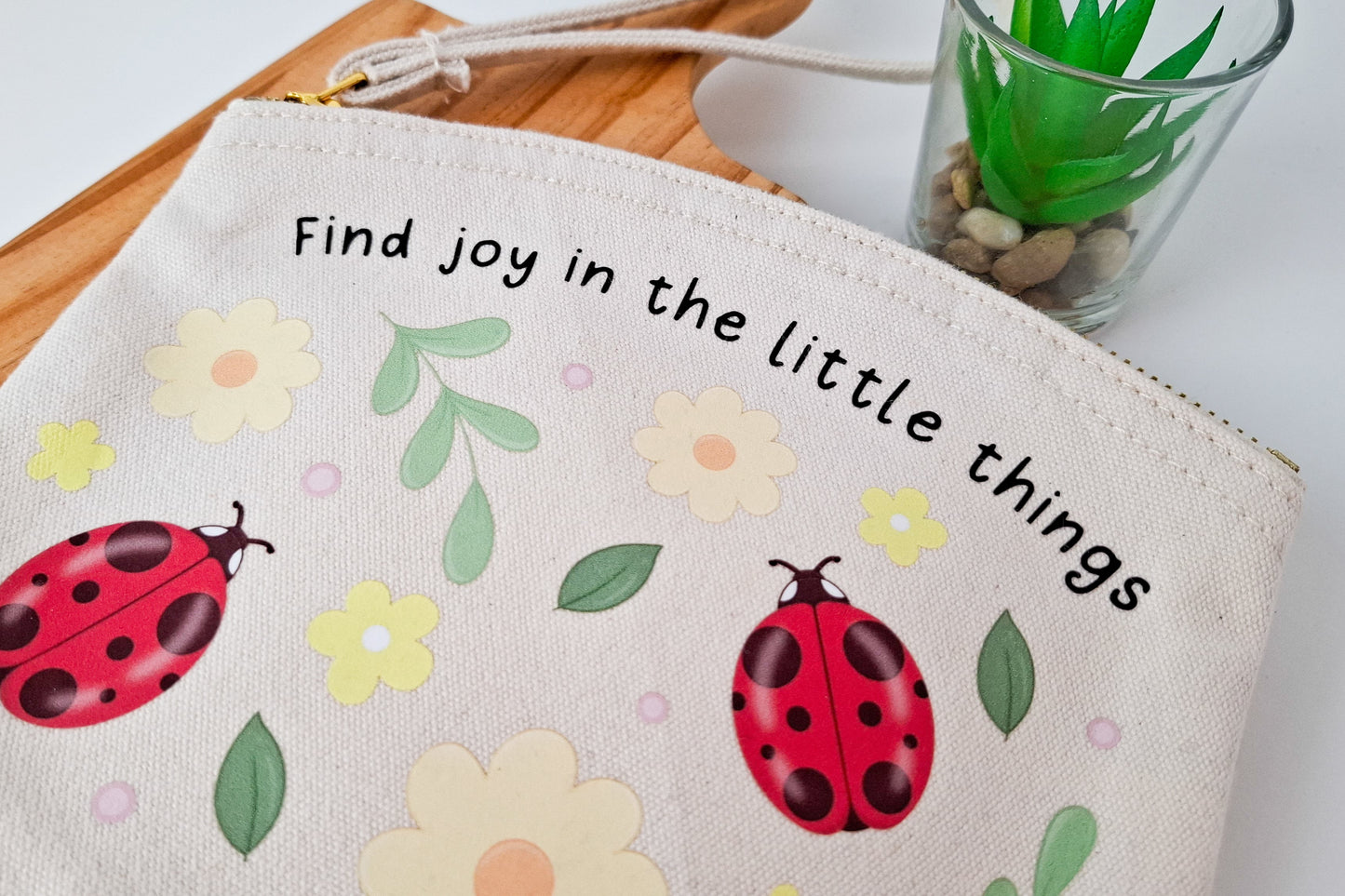 Find Joy Ladybug Pattern Pouch