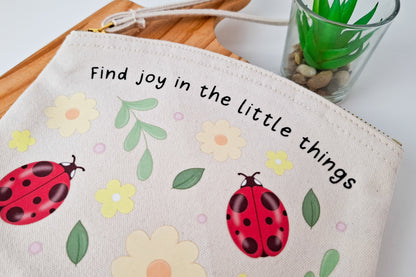 Find Joy Ladybug Pattern Pouch