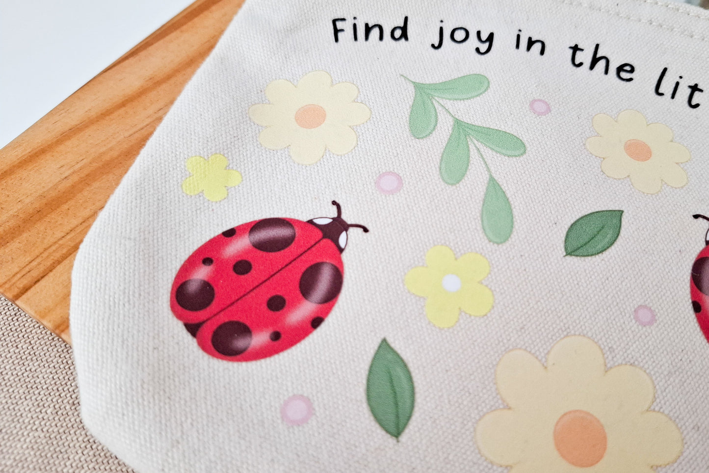 Find Joy Ladybug Pattern Pouch