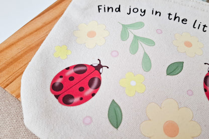 Find Joy Ladybug Pattern Pouch