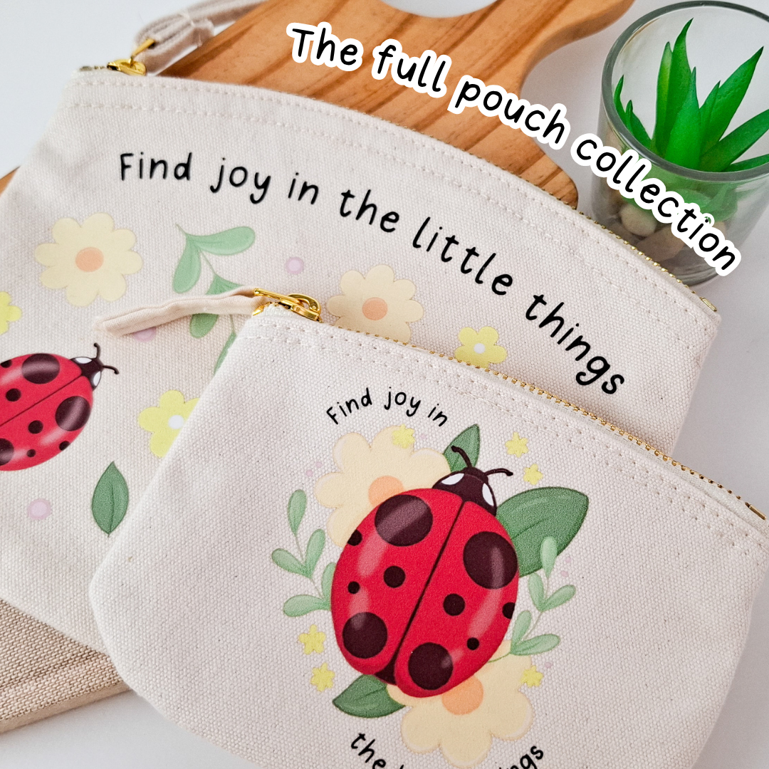 Find Joy Ladybug Pattern Pouch