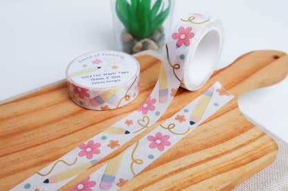 Gold Foil Pencil Washi Tape