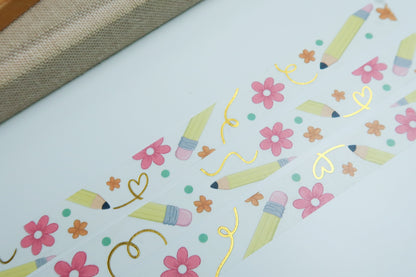 Gold Foil Pencil Washi Tape