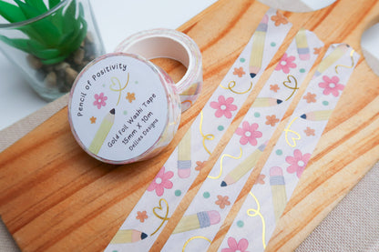 Gold Foil Pencil Washi Tape