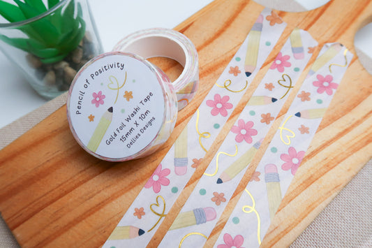 Gold Foil Pencil Washi Tape