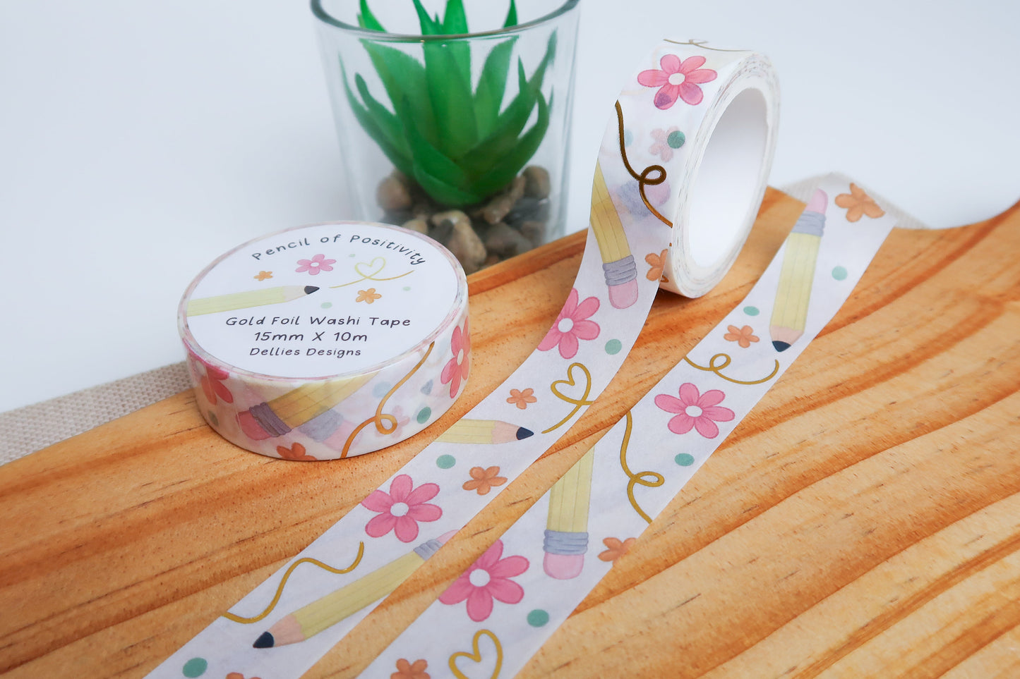 Gold Foil Pencil Washi Tape