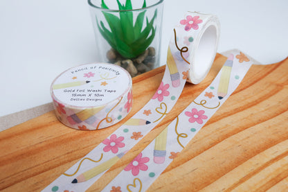 Gold Foil Pencil Washi Tape