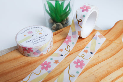 Gold Foil Pencil Washi Tape