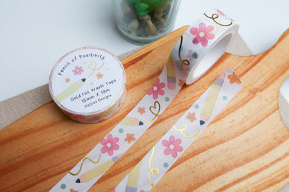 Gold Foil Pencil Washi Tape