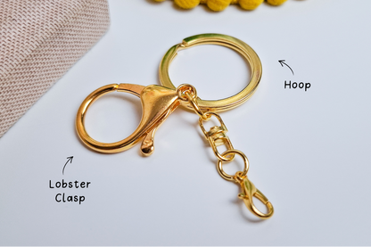 Gold Lobster Swivel Keychain Attachment