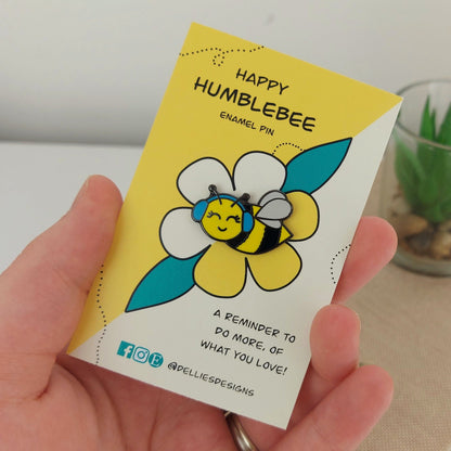 Happy Humblebee Enamel Pin