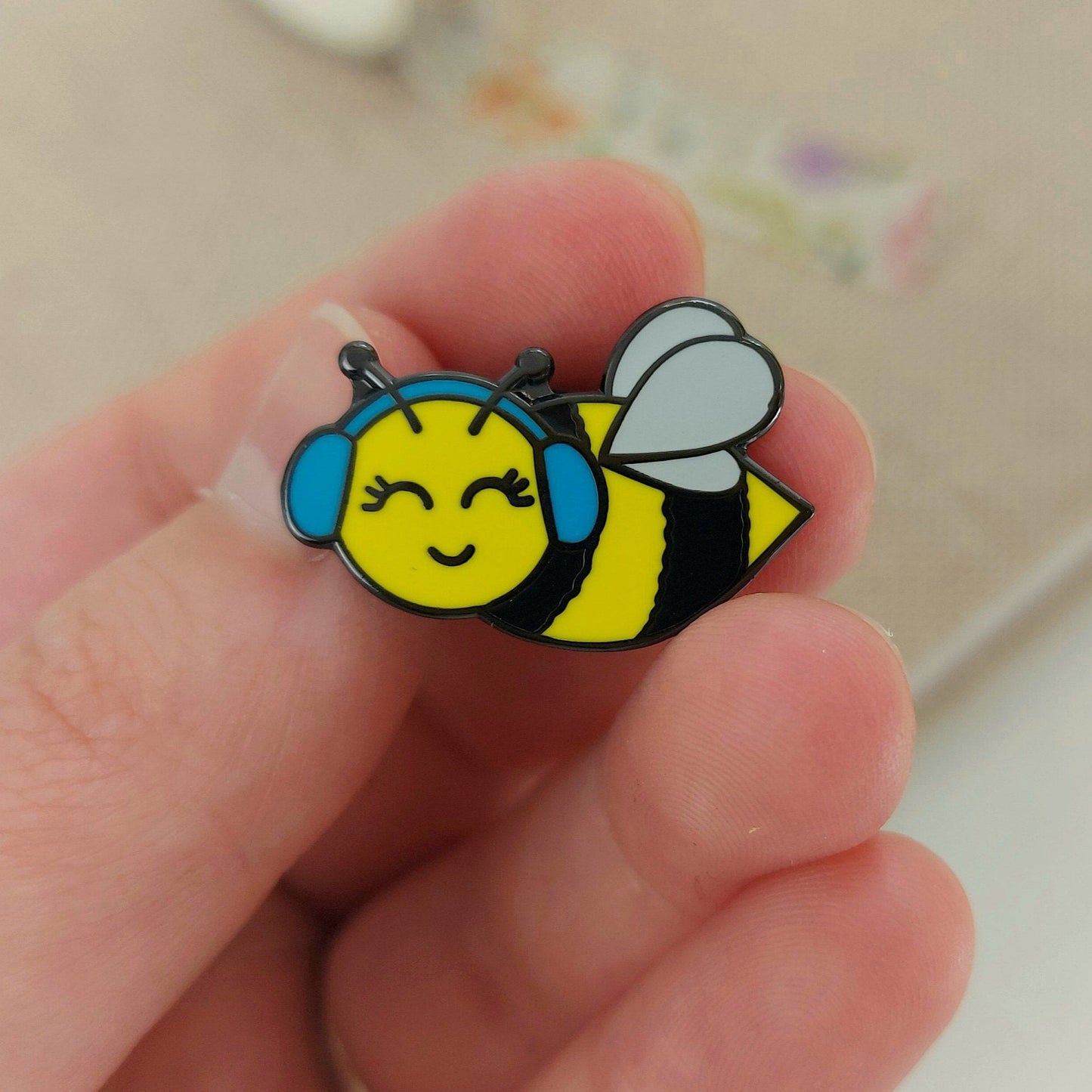 Happy Humblebee Enamel Pin