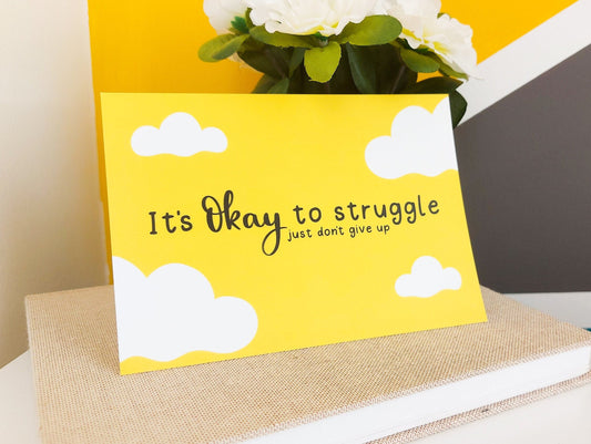 It's Okay to Struggle Quote Postcard