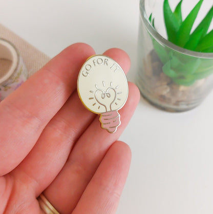 Go For It Lightbulb Enamel Pin