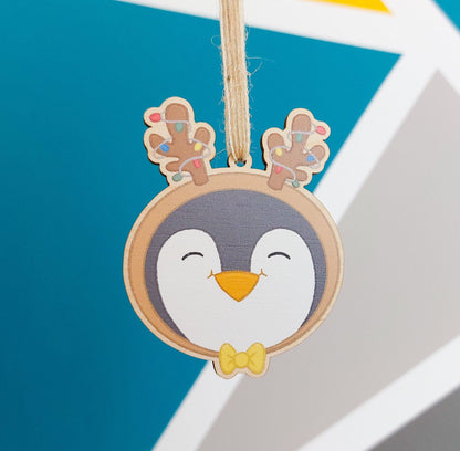 Reindeer Pecka Penguin - Wooden Decoration