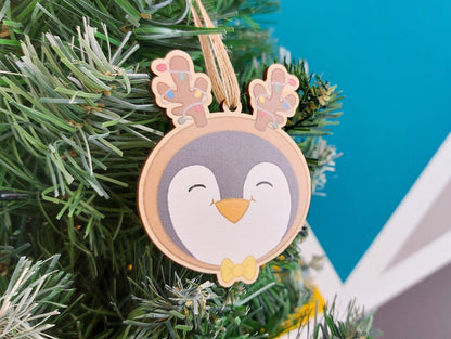 Reindeer Pecka Penguin - Wooden Decoration