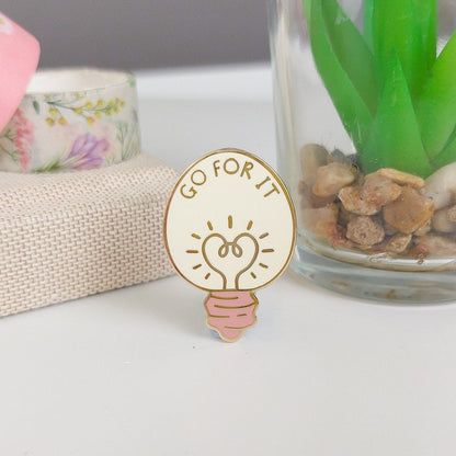 Go For It Lightbulb Enamel Pin