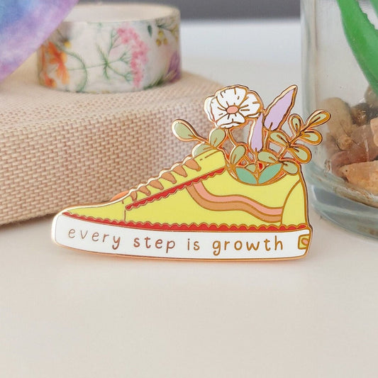 Every Step Is Growth Enamel Pin