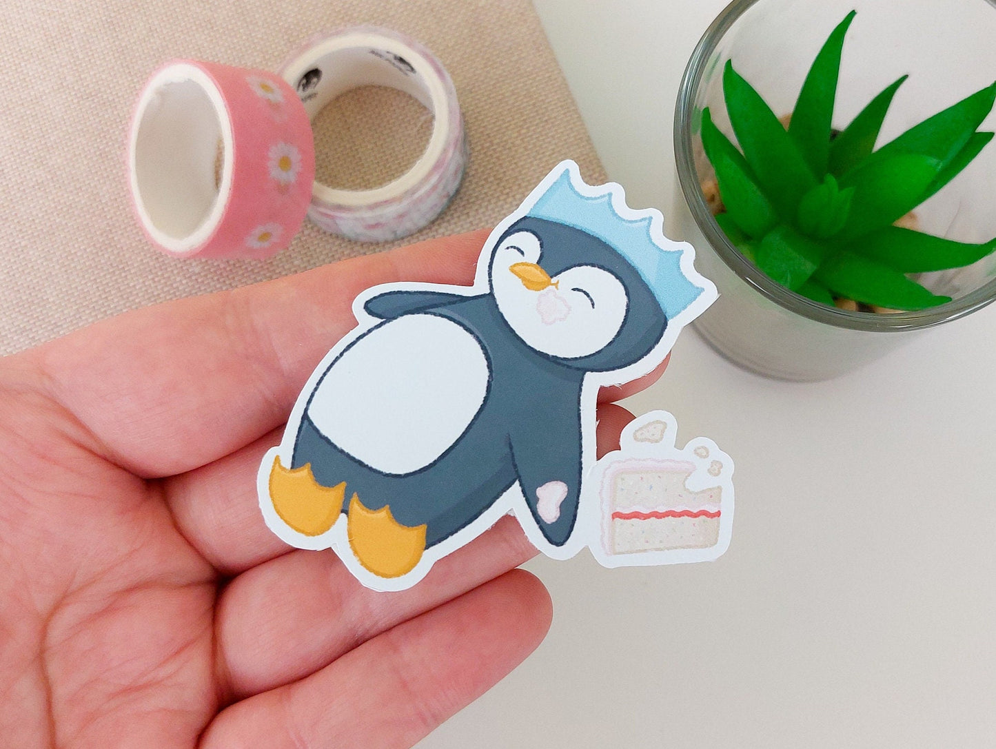 Penguin Cake Vinyl Sticker